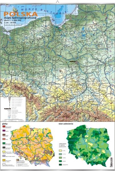 Ogólnogeograficzna Mapa Polski - plansza dydaktyczna